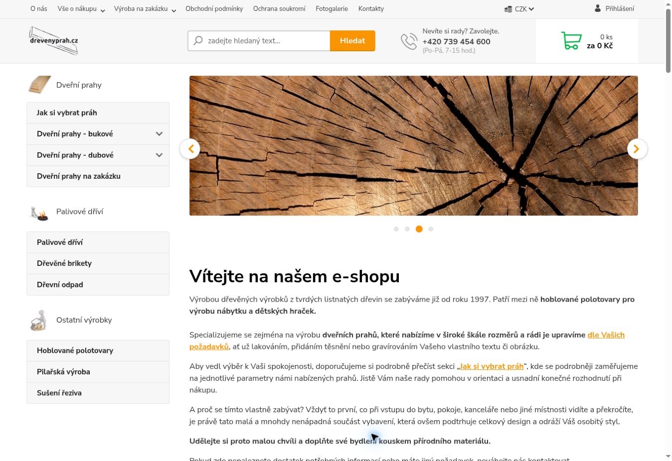 Náhled veřejné stránky Dřevěný práh